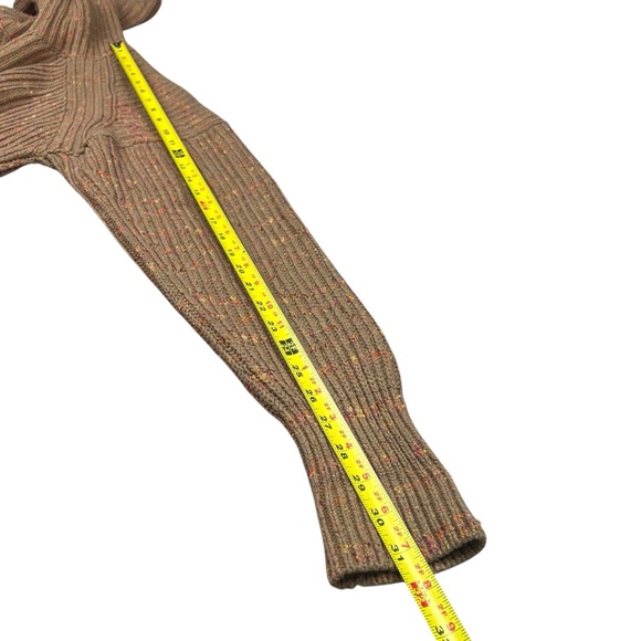 Free People Oversized Sweater Size XS‎ Knit Leo Tunic Brown speckled slouchy - Picture 10 of 12